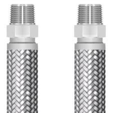 Flexible and Durable 316 Stainless Steel Metal Hose - Male NPT, 0.75" ID x 1.19" OD, 1250 PSI, for Tough Industrial Applications